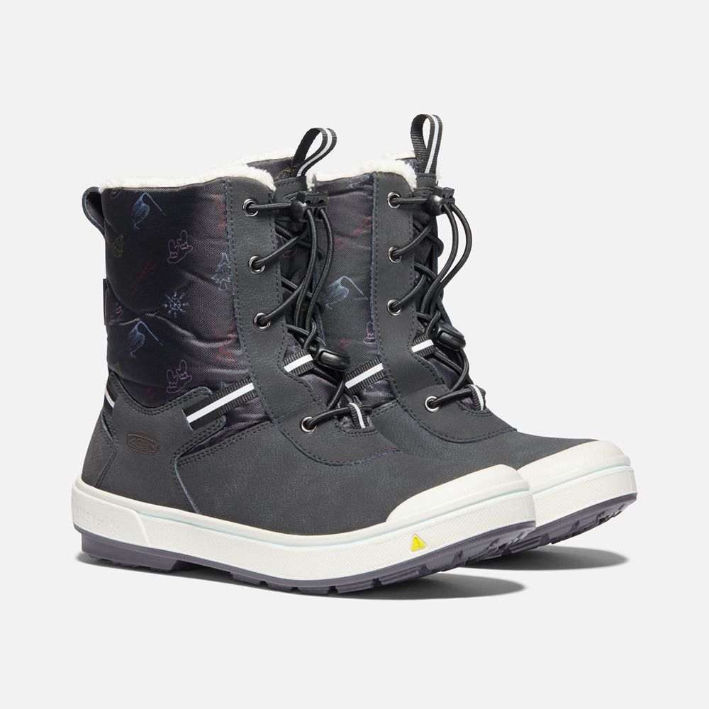 Botas de Invierno Keen Mexico Negros Marrom - Niños Kelsa Waterproof - IN4839205